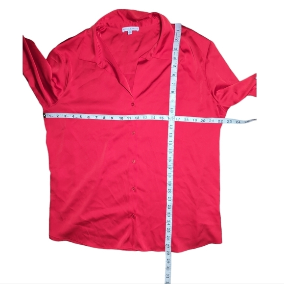 Maison D'Amelie Paris Red Button Down Blouse Size XL - Picture 4 of 6